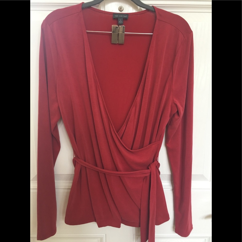 The Limited Long Sleeve Wrap Style Top